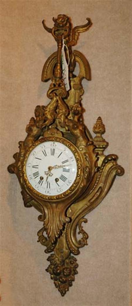 Lot image - Renaissance Style Gilt-Bronze Cartel Clock