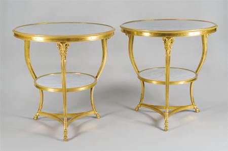 Lot image - Pair of Louis XVI Style Gilt-Bronze Gueridons