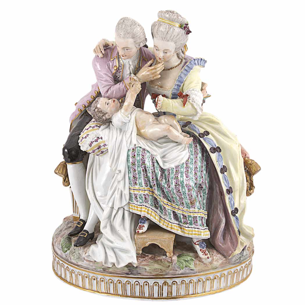 Lot image - Meissen Style Porcelain Figural Group