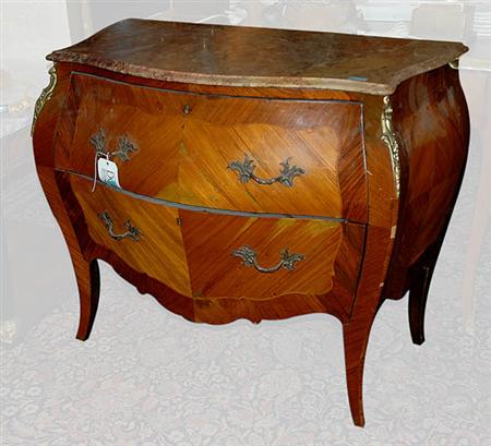 Lot image - Louis XV Style Gilt-Metal Mounted Parquetry Inlaid Walnut Commode
