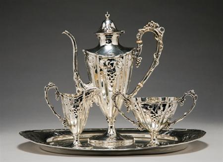 Lot image - Gorham Sterling Silver Bachelors Tea Service