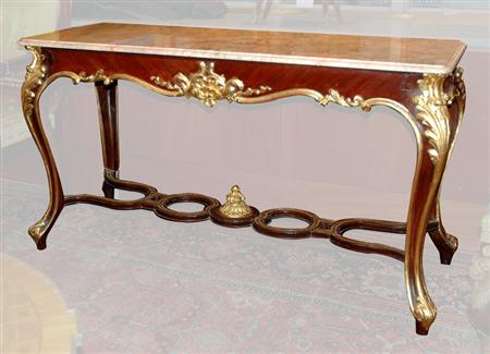 Lot image - Louis XV Style Painted Walnut Console