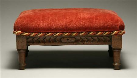 Lot image - Louis XVI Style Carved Walnut Footstool
