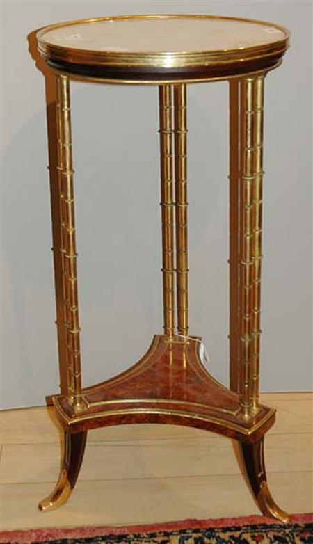 Lot image - Louis XVI Style Gilt-Metal Mounted Walnut Gueridon
