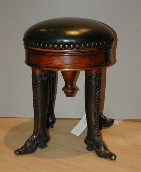 Lot image - Victorian Style Mahogany and Patinated-Metal Stool