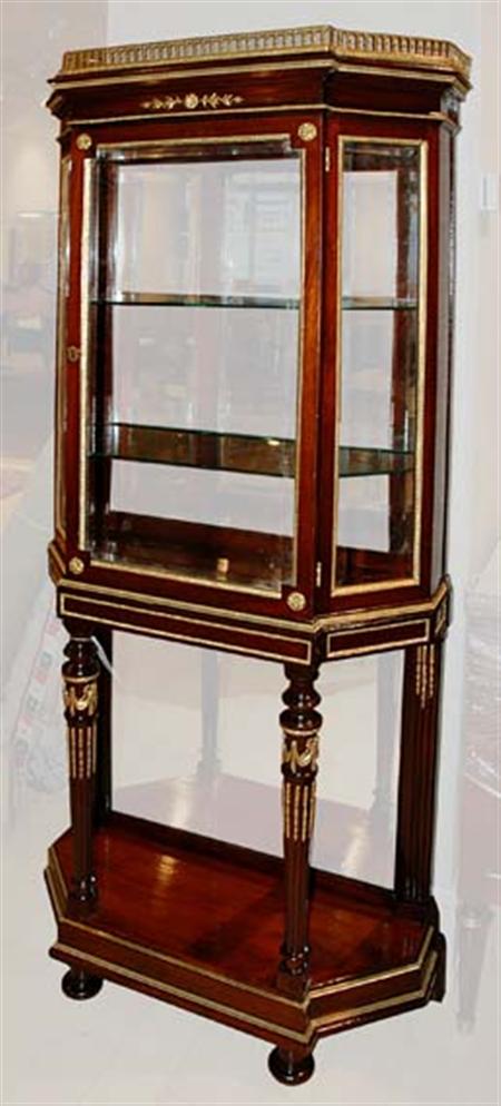 Lot image - Napoleon III Style Gilt-Metal Mounted Mahogany Vitrine