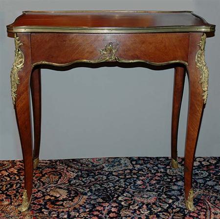 Lot image - Louis XV Style Gilt-Metal Mounted Mahogany Side Table