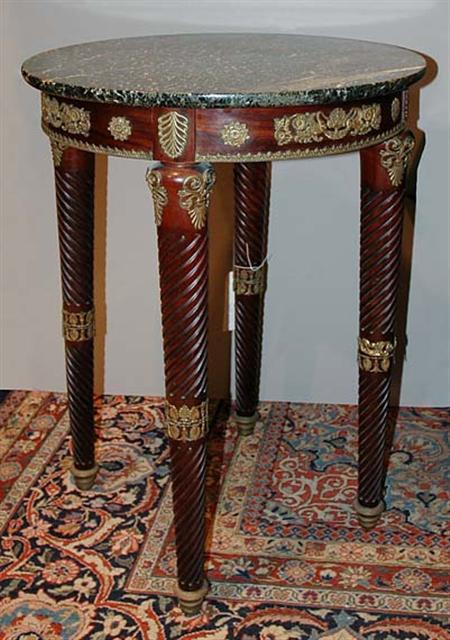 Lot image - Empire Style Gilt-Metal Mounted Mahogany Side Table