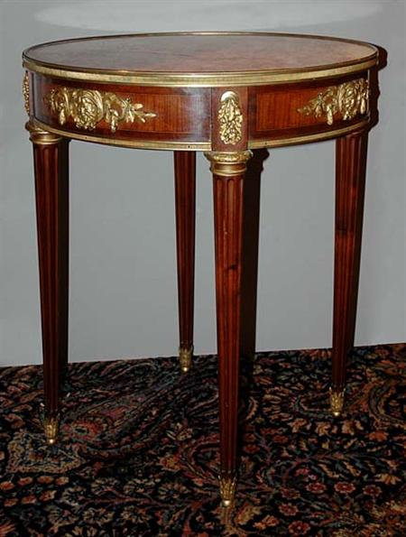 Lot image - Louis XVI Style Gilt-Metal Mounted Mahogany Side Table