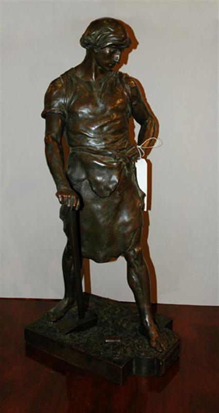 Lot image - Bronze Figure of a Blacksmith Pax et Labor