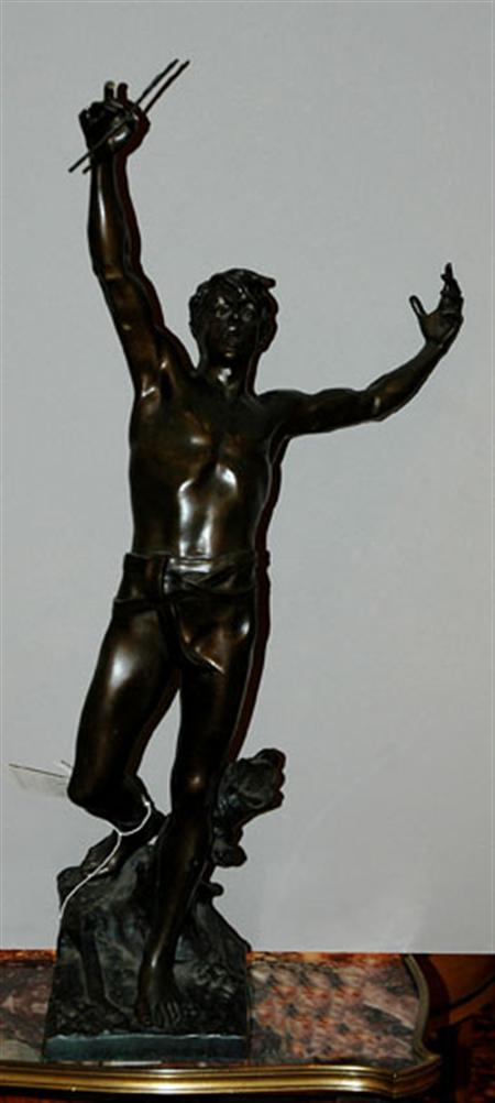 Lot image - Bronze Figure of a Male Athlete