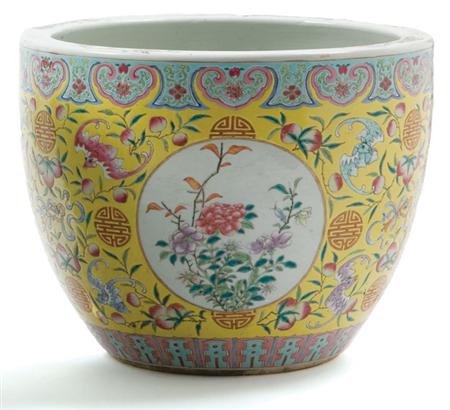 Lot image - Chinese Famille Rose Glazed Porcelain Jardiniere