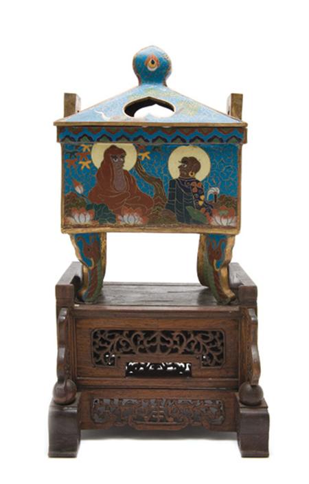 Lot image - Chinese Cloisonne Censer