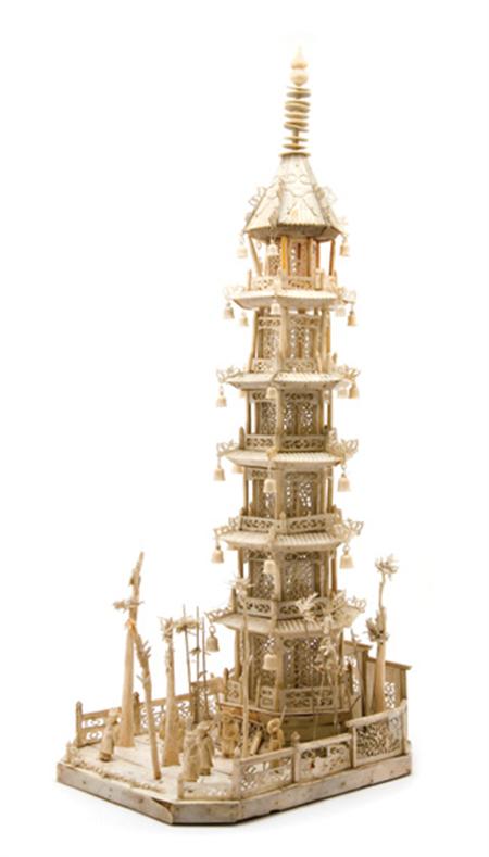 Lot image - Chinese Ivory Pagoda