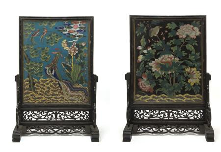 Lot image - Chinese Cloisonne Table Screen
