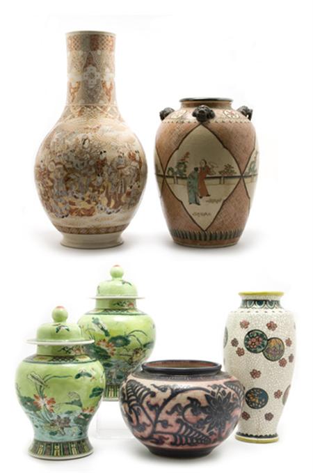 Lot image - Group of Six Asian Ceramic Articles