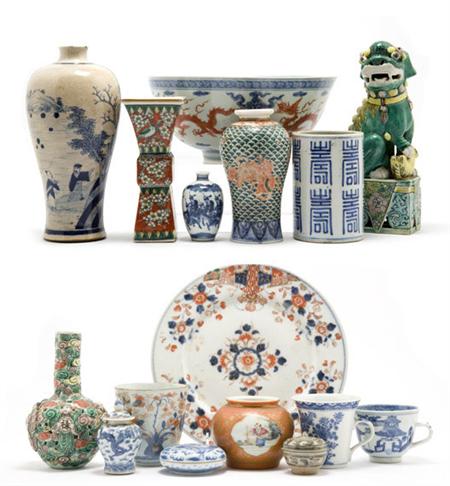 Lot image - Group of Chinese Glazed Porcelain Articles