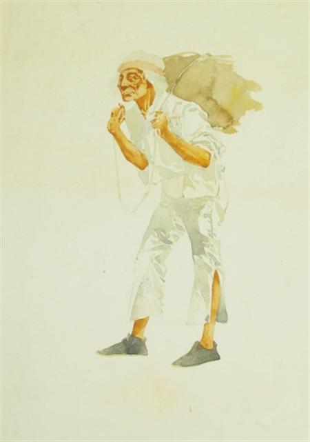 Lot image - Fernand Harvey Lungren American, 1857-1932 The Indian Bearer, circa 1892