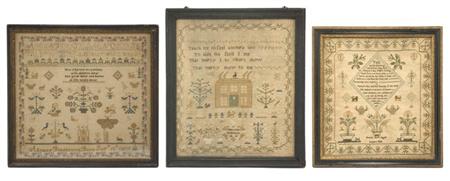 Lot image - Group of Three English Needlework Samplers