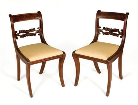 Lot image - Pair of Classical Mahogany Side Chairs
