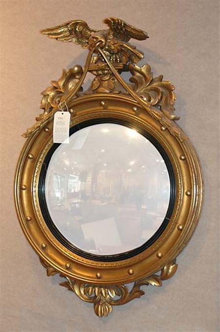 Lot image - Classical Style Gilt-Wood Convex Mirror