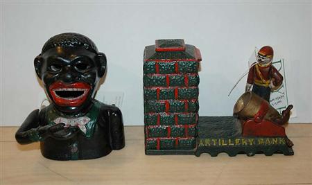 Lot image - Painted Cast Iron Artillery