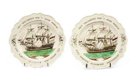 Lot image - Pair of Dutch-Decorated Creamware Plates