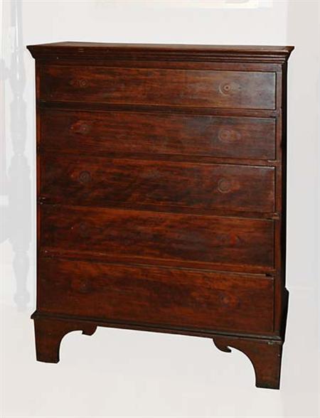 Lot image - Queen Anne Maple Chest of Drawers