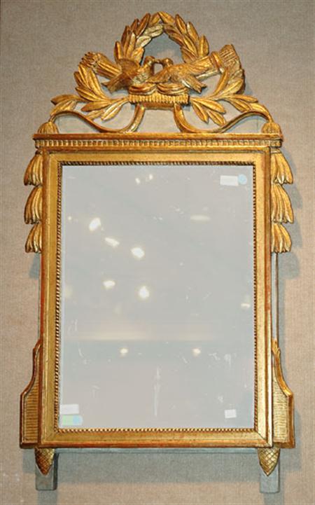 Lot image - Louis XVI Gilt-Wood and Painted Mirror
