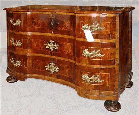 Lot image - German Baroque Walnut Commode
