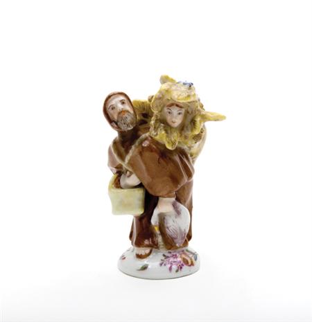 Lot image - Continental Porcelain Double Scent Bottle and Stopper