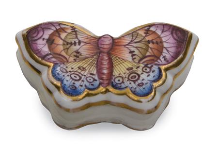 Lot image - Spode Porcelain Butterfly Box