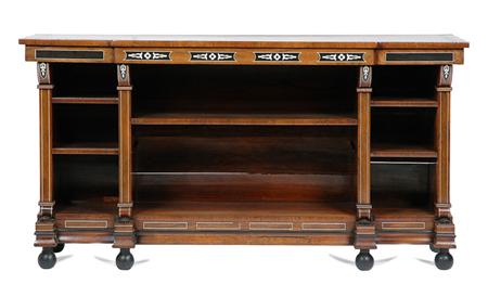 Lot image - William IV Bone Inlaid Ebonized and Rosewood Side Cabinet