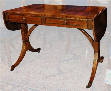 Lot image - Regency Brass Inlaid Rosewood Sofa Table