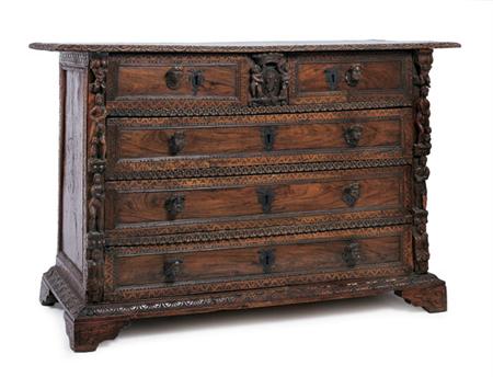 Lot image - Italian Baroque Carved Walnut Commode