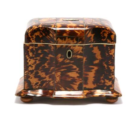 Lot image - George III Tortoise Shell Tea Caddy