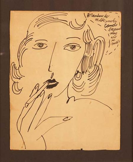Lot image - Andy Warhol American, 1928-1987 Brandon de Wilde Smokes Camels Because they are so Mild, circa 1953