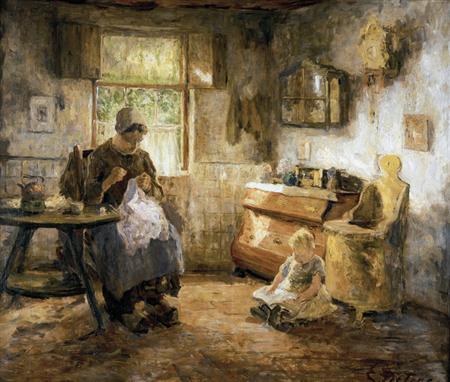 Lot image - Evert Pieters Dutch, 1856-1932 The Nursemaid