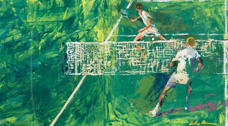 Lot image - LeRoy Neiman American, b. 1921 Untitled [Charging the Net], 1970