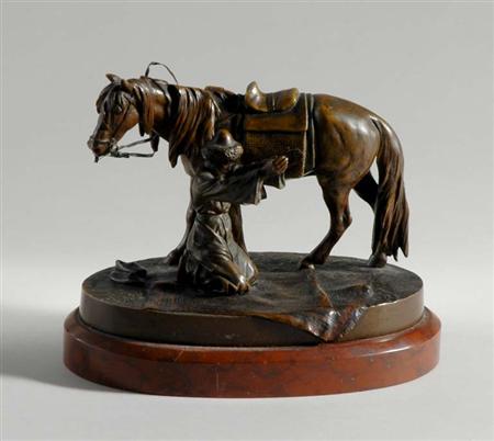 Lot image - Vienna Style Bronze Equestrian Group