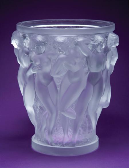 Lot image - Lalique Molded Glass Bacchantes Vase