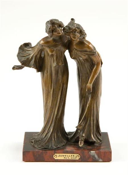 Lot image - Bronze Figural Group of Jumelles