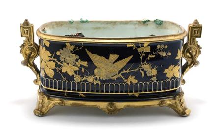 Lot image - Pirkenhammer Gilt Decorated Porcelain Jardiniere