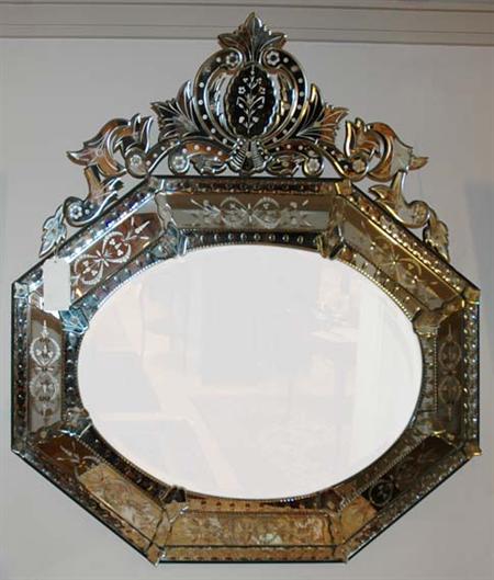 Lot image - Venetian Mirror Framed Mirror