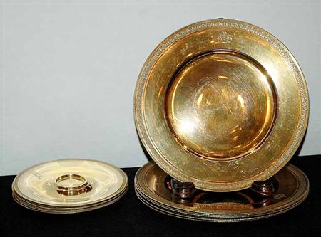 Lot image - Parcel Gilt Silver Partial Dinner Service