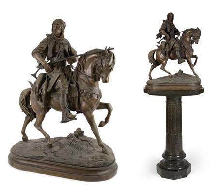 Lot image - Spelter Equestrian Figure of an Arab Cavalier