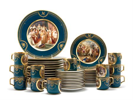 Lot image - Vienna Style Porcelain Partial Dinner Service