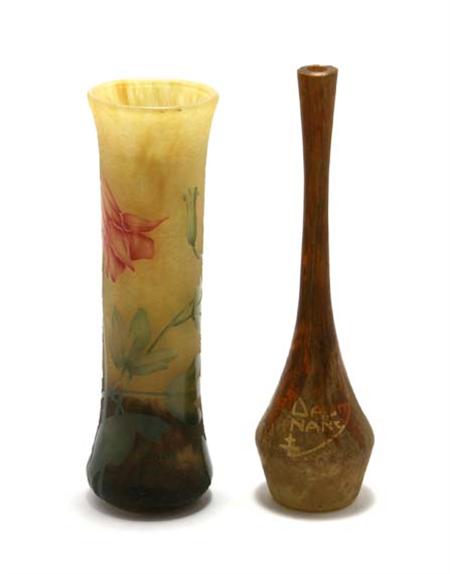 Lot image - Two Daum Nancy Glass Cabinet Vases