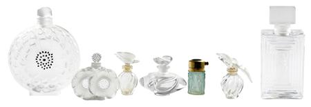 Lot image - Miscellaneous Group of Six Lalique Molded Glass Perfume Bottles