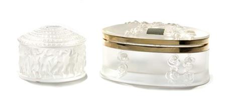 Lot image - Two Lalique Molded Glass Boxes